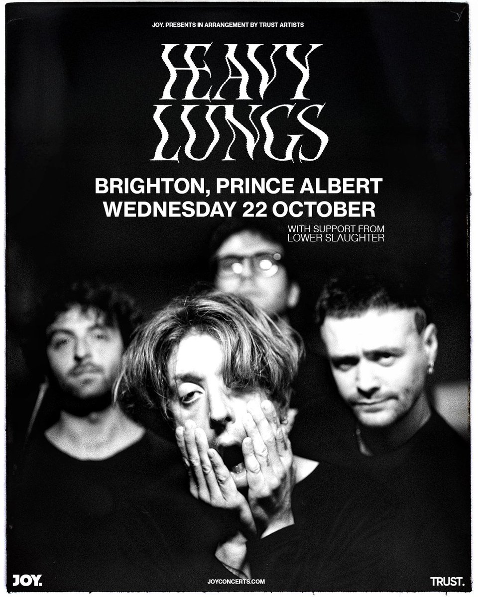 Joy. (@joyconcerts) on Twitter photo LOWER SLAUGHTER FOR HEAVY LUNGS
SUPPORT ANNOUNCE for #heavylungs 22.10.25
<a href="/lowerslaughter_/">LOWER SLAUGHTER</a> will be joining #heavylungs on the line up this October at #theprincealbertbrighton🔊
Tickets here: bit.ly/3UpuPzK LOWER SLAUGHTER FOR HEAVY LUNGS
SUPPORT ANNOUNCE for #heavylungs 22.10.25
<a href="/lowerslaughter_/">LOWER SLAUGHTER</a> will be joining #heavylungs on the line up this October at #theprincealbertbrighton🔊
Tickets here: bit.ly/3UpuPzK
