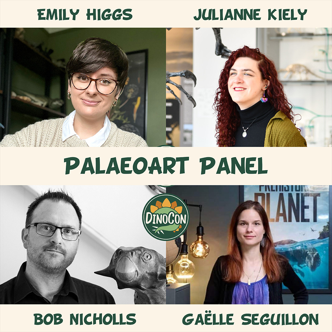TetZoo's tweet image. Sunday afternoon at #DinoConUK 2025 will include a #palaeoart panel, where I discuss modern palaeoart with four working palaeoartists. Where are we at, and where are we going? We're finalising our talking points now. Hope to see you there! Tickets &amp; info: dinocon.co.uk