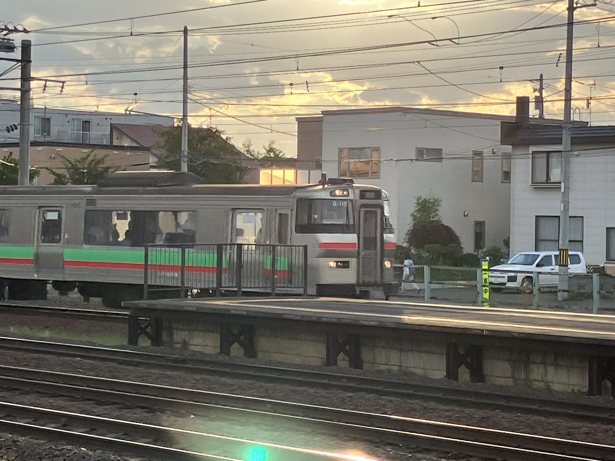 鉄道看板 　サボ　札幌・岩見沢行き 札幌駅から桑園駅(2024年08月05日) 鉄道乗車記録(鉄レコ・乗り