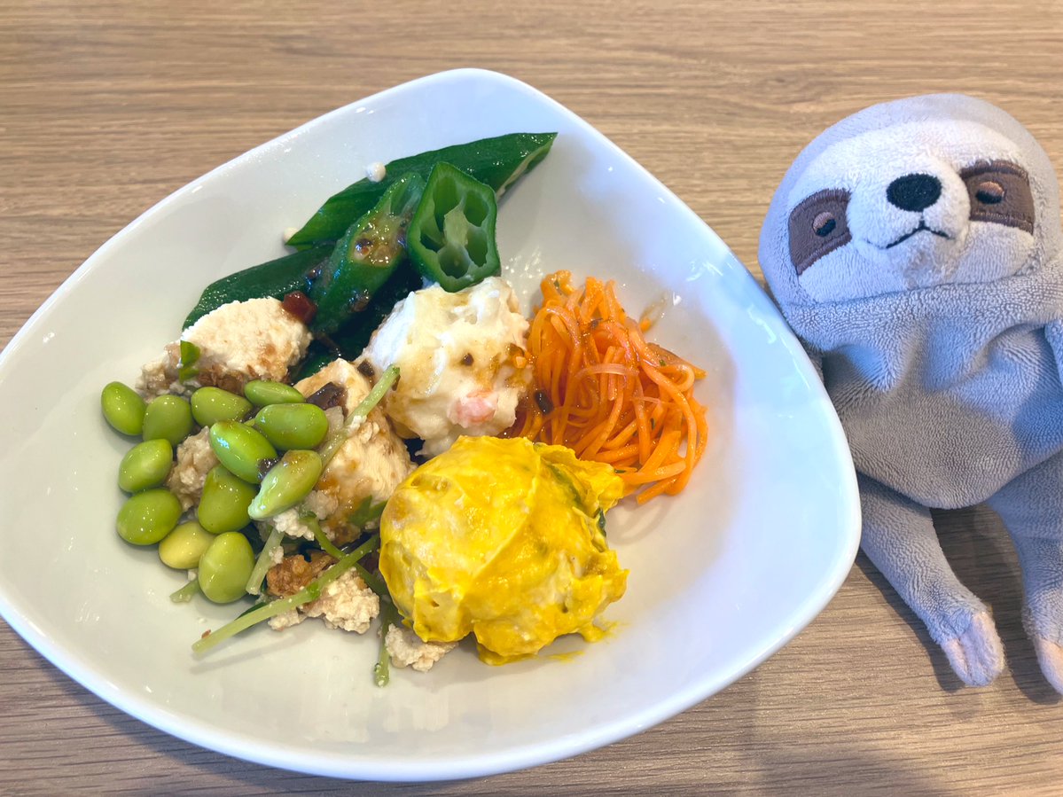 namuru_rururu's tweet image. なむるだよ。きょうはおいしいごはんをたべたよ🍚さらだだけ、みせてあげる🥗

#なまけもの #もちなまけ