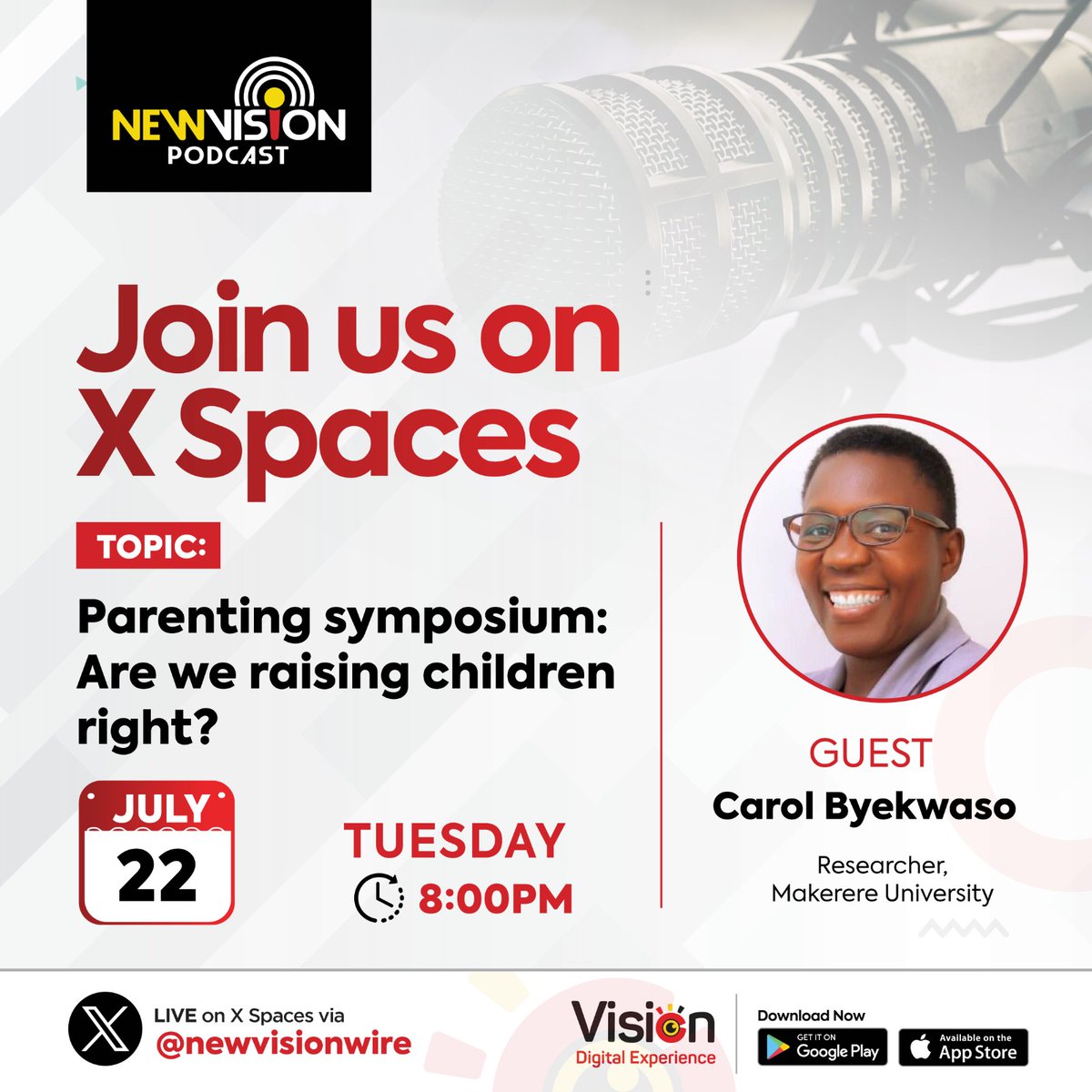 PARENTING X-SPACE ALERT 2/2
Carolyn Byekwaso brings onto the space vast experience and expertise in technical and administrative leadership, which spans over 8 years, with a special focus on Parenting Programmes.
#Parenting_Symposium