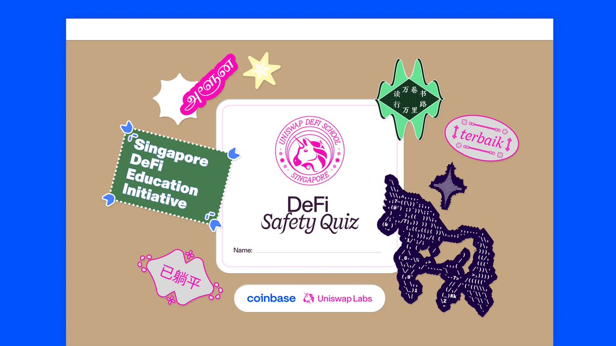 CoinbaseSG's tweet image. New to crypto?
We’ve teamed up with @Uniswap to bring you the DeFi Safety Quiz, created to help you stay safe as you explore the crypto world.
✓ Test your crypto knowledge
✓ Learn safety tips
✓ Spot common risks before they happen
Take the quiz → go.uniswap.org/CoinbaseX