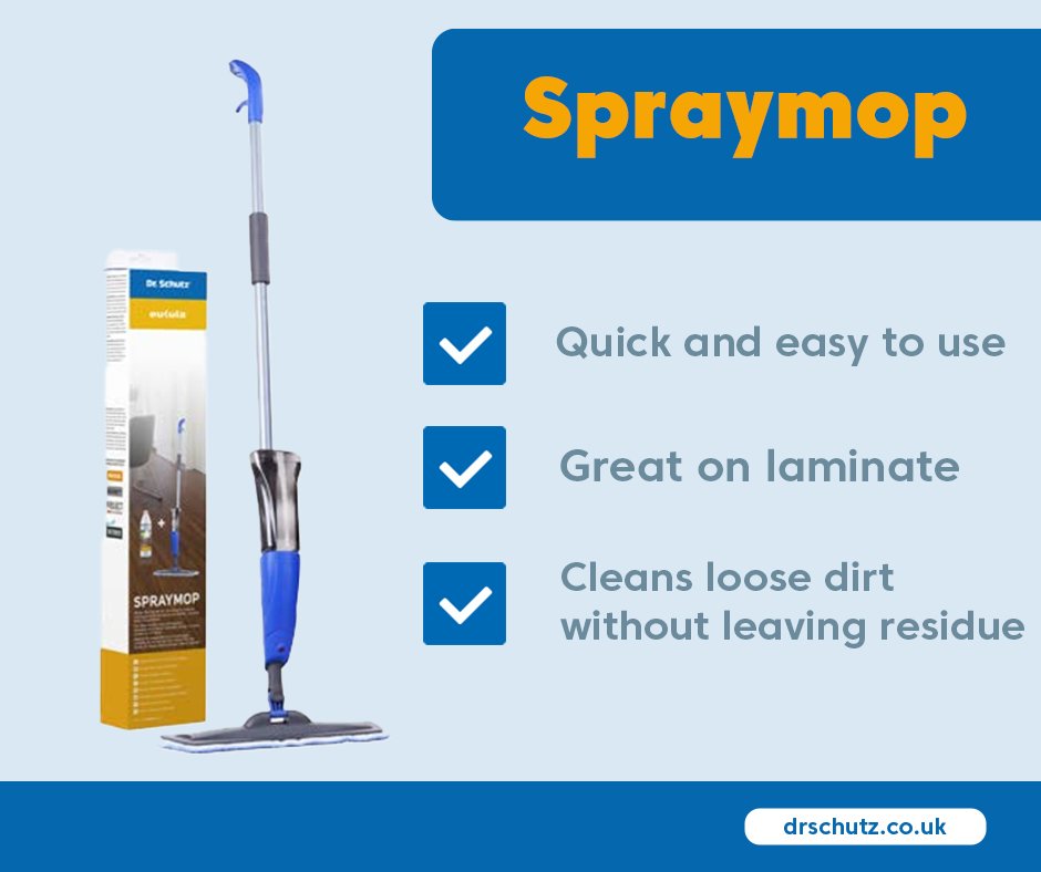 The Dr. Schutz SprayMop makes daily floor cleaning quick and easy, especially on laminate and other hard surfaces.

Perfect for:

🏠 Laminate
🏠 Wood
🏠 LVT &amp; PVC
🏠 Stone &amp; linoleum

drschutz.co.uk/retail/spraymo… 

#DrSchutzUK