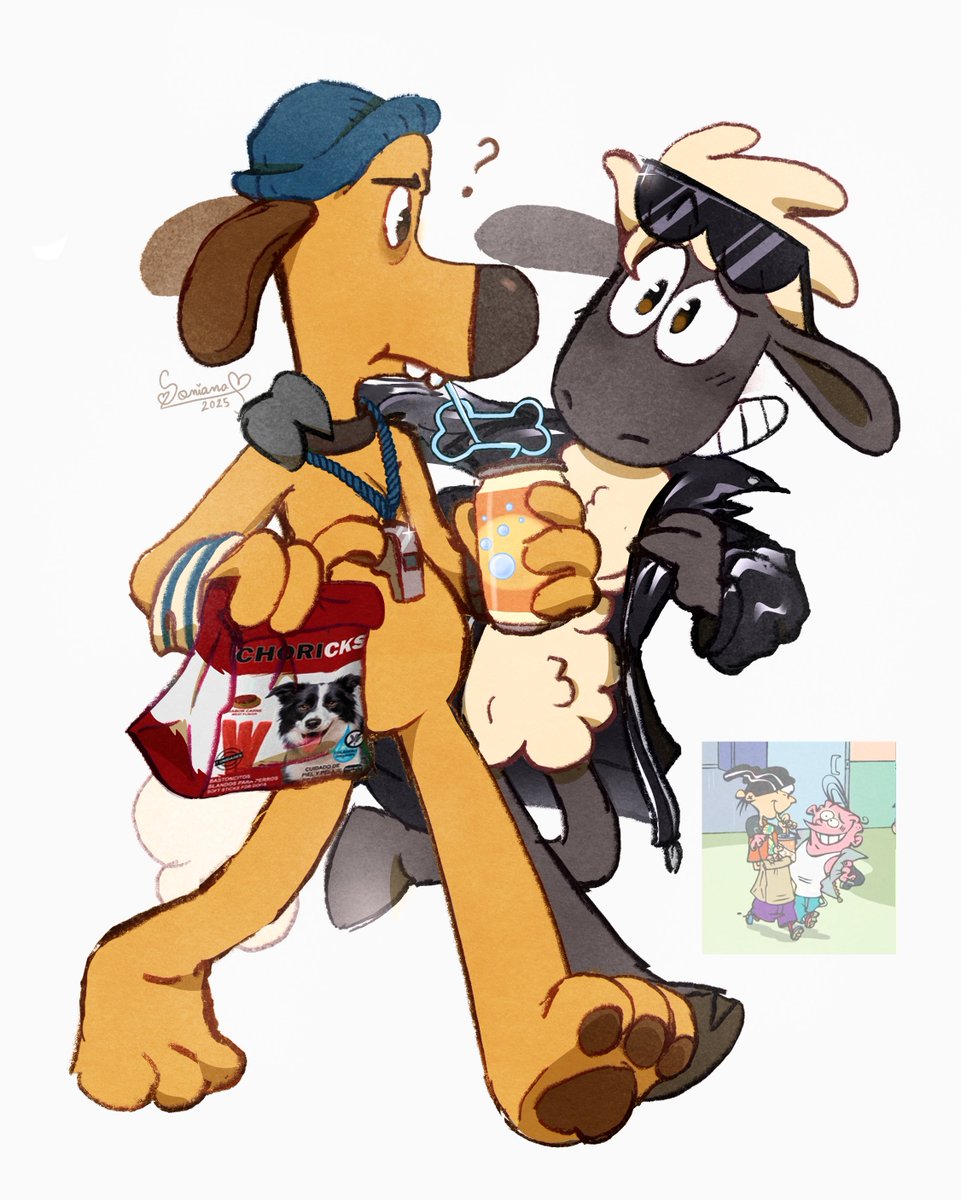 soniana_draws's tweet image. "Come here often?"

"...I live here?"

A new chapter of my old shaunzer AU fic? After 3 years of hiatus? It's more likely than you think! Here's some art to celebrate 'A Game of Dog and Sheep' is back 🐑🐕 

#shaunthesheep #shaunzer