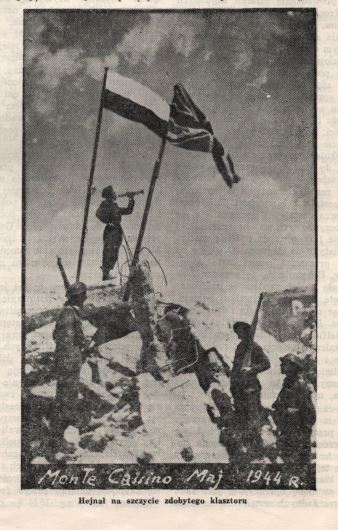 MJBudzinski's tweet image. "Monte Cassino May 1944 -The Hejnał bugle call at the top of the conquered monastery"