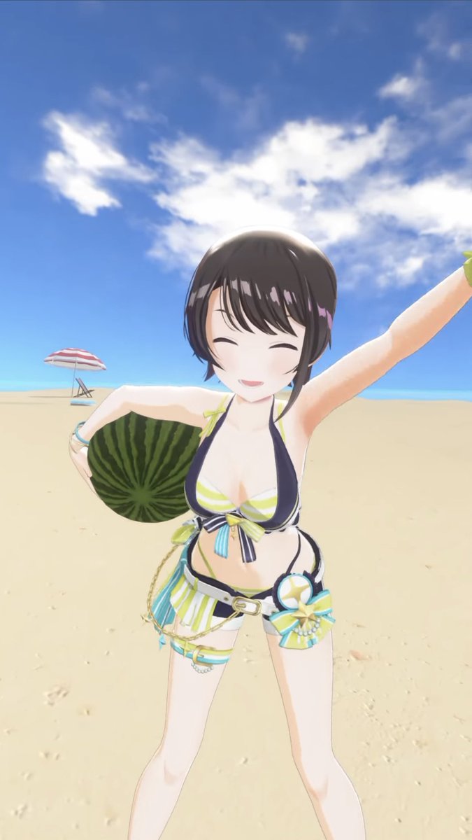 iTa__MiN's tweet image. スバルとスイカ割りしたい人生だった…
 #ホロナツpiece #holonatsuParadise