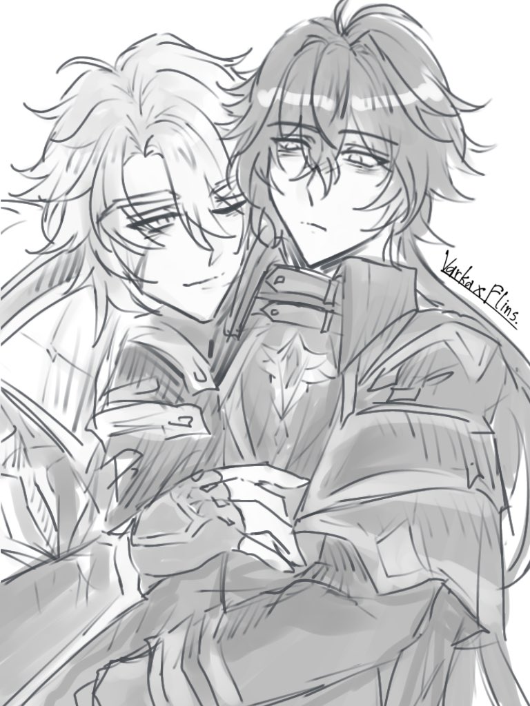 Taiyakii3003's tweet image. คือว่า… 😭👉🏻👈🏻 | #Varflins #Varka #Flins #GenshinImpact #genshinimpactfanart