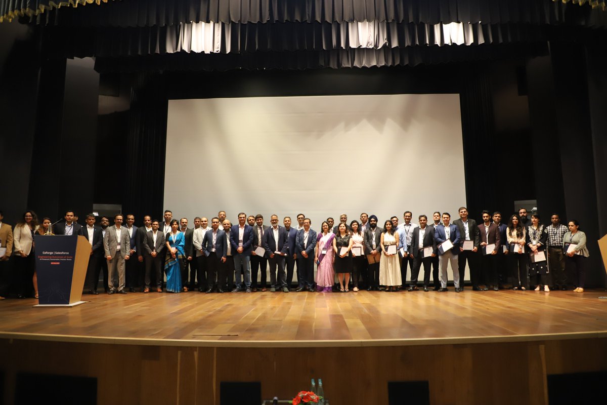 Coforge_Tech's tweet image. At the Coforge | @salesforce event in Noida, senior leaders gathered to exchange ideas, demo solutions, and reaffirm a shared commitment to purposeful progress.

Opened by Arundhati Bhattacharya, Chairperson &amp;amp; CEO, Salesforce India and South Asia, and Sudhir Singh, CEO, Coforge.