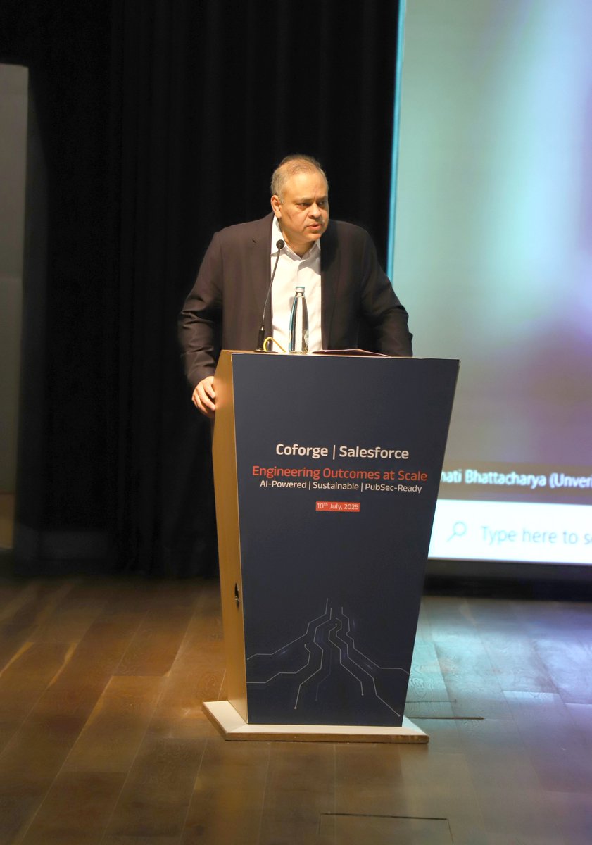 Coforge_Tech's tweet image. At the Coforge | @salesforce event in Noida, senior leaders gathered to exchange ideas, demo solutions, and reaffirm a shared commitment to purposeful progress.

Opened by Arundhati Bhattacharya, Chairperson &amp;amp; CEO, Salesforce India and South Asia, and Sudhir Singh, CEO, Coforge.