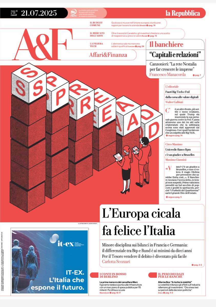 MassimGiannini's tweet image. “Il Golden Power su UniCredit-Bpm, un ‘dazio interno’ imposto dai patrioti”: la mia rubrica su @RepubblicaAF.