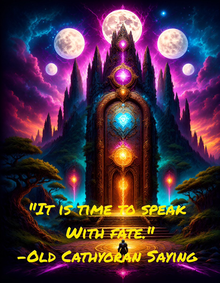 Kurokojin's tweet image. Good morning beautiful people and happy taco Tuesday! Today is the day. Do that thing you've been putting up, open the door you're afraid of, it's time.
"Mae'n bryd siarad â thynged.
It's time to speak with fate."
-Old Cathyoran Saying
