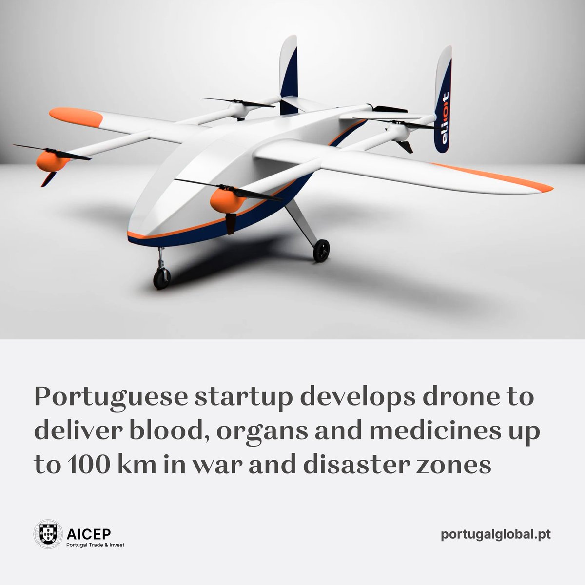 📦🚁 The Portuguese startup Eliot has developed the ET15, a fully electric and autonomous drone designed for disaster zones, war zones, and emergency medical missions.

The ET15 can transport up to 15 kg of critical cargo, such as blood, medicines, or transplant organs, and can