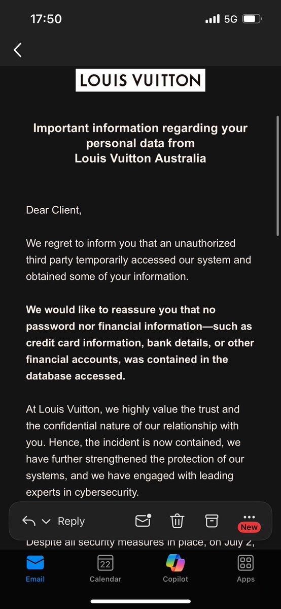 The data breach notice from <a href="/LouisVuitton/">Louis Vuitton</a>: