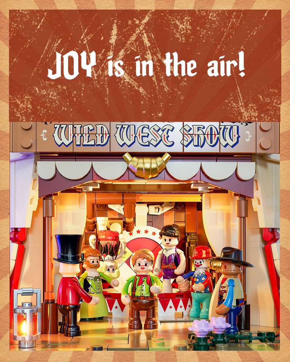 LUMIBRICKS_REAL's tweet image. ✨ Where to find joy?
It’s right here, under the lights of the Traveling Circus in the Old West.
Clowns, cowboys, and daring performers await
🎭 Joy is in the Traveling Circus.
#LumiBricks #FunWhole #Bricks #ToyBlocks #Lights #Toys #BuildingBlocks #MOC #AFOL #theoldwest