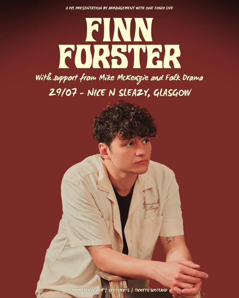 FinnForster1's tweet image. COMING UP NEXT WEEK IN GLASGOW 🏴 ❤️
Tickets: seetickets.com/event/finn-for…