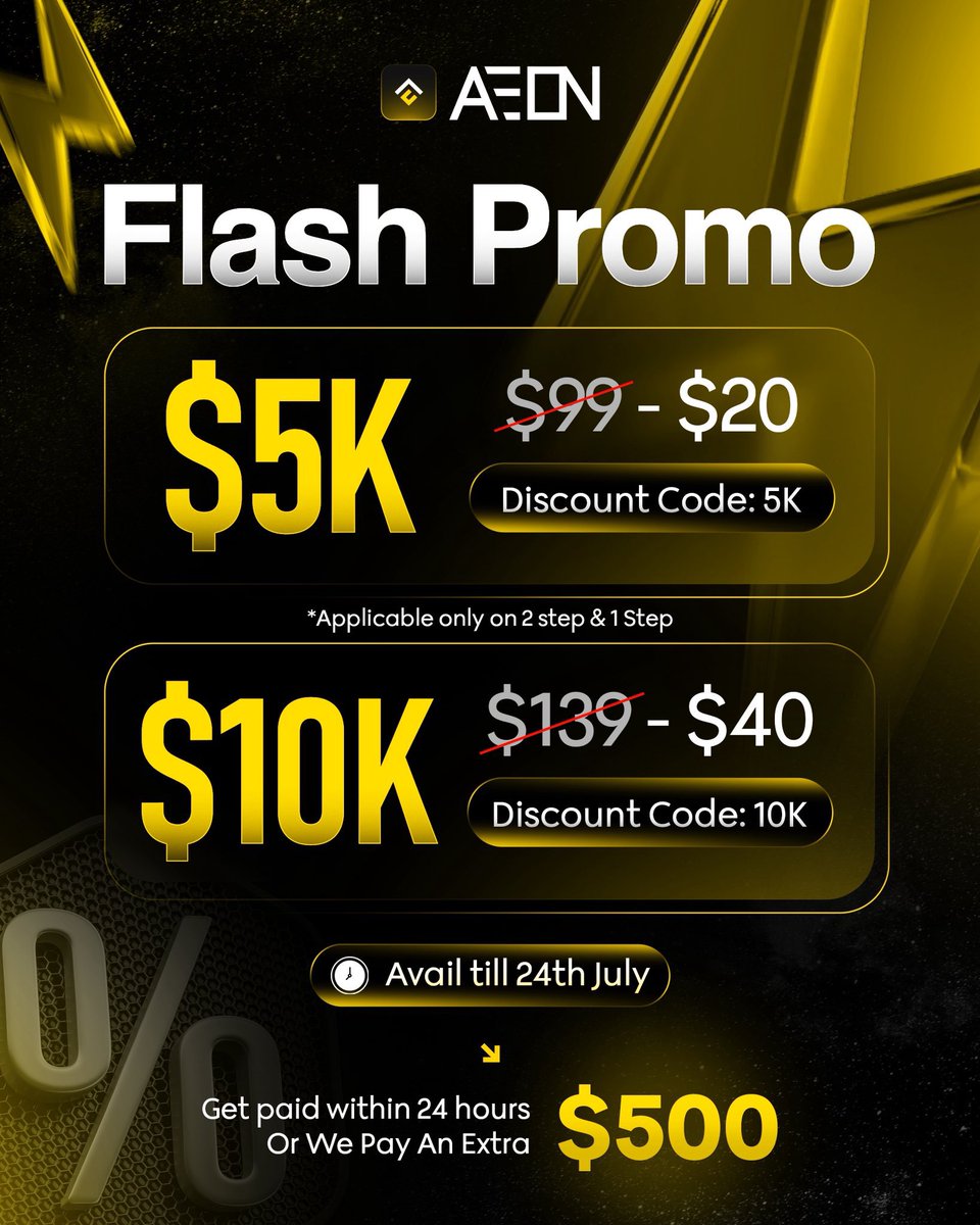 🎁GIVEAWAY🎁 

🚨FLASH PROMO + GIVEAWAY 🚨
 ✅ Paid within 24 hours or get $500 extra!

3X $10,000

Rules: 
1️⃣Must Follow: 
<a href="/Isabelloisa1/">Engineer ISASKI</a> <a href="/AeonFunded/">Aeon Funded</a> <a href="/fx_hammad/">Hammad</a> <a href="/aeonsimone/">simon</a>

2️⃣Like, Retweet &amp; Tag 3 friends

3️⃣ Comment #AEONFTW

4️⃣ Also Follow
<a href="/TheToff_/">Toff</a> |<a href="/Fx_priest1/">Fx Priest</a> |