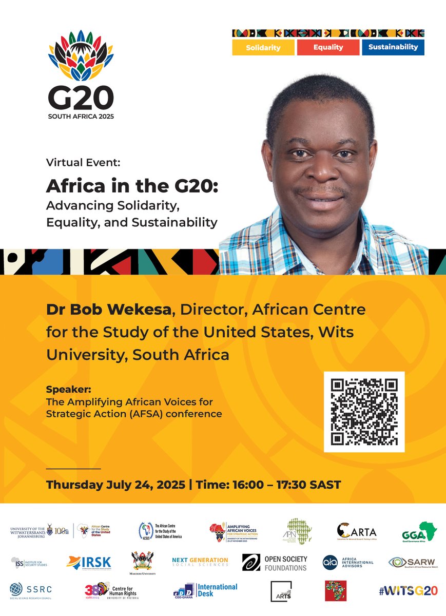 GGA_org's tweet image. The G20's commitment to 'Solidarity, Equality, and Sustainability' finds its crucial African expression at this timely conference. 'Amplifying African Voices for Strategic Action' convenes thought leaders to explore how Africa's unique perspectives can drive meaningful change in…