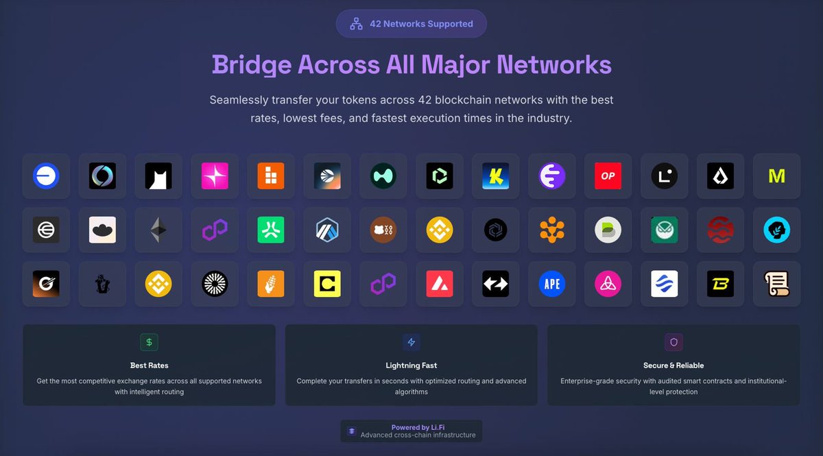 OnChainGm's tweet image. 🚨 New feature live!
You can now bridge & swap across 42+ chains directly on OnChainGM 🔁🌉
Powered by @lifiprotocol
Start bridging now👉 onchaingm.com/bridge