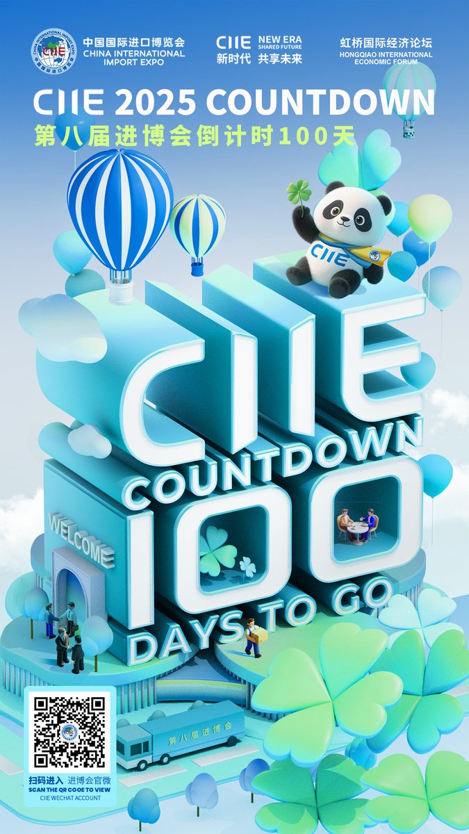 ciieonline's tweet photo. 🏁100-day sprint begins, CIIE is ready!
🌏Gathered from every corner of the globe for a unique oriental encounter.
🤝 The countdown is on—let's collaborate.
🍀 See you at the “Four-Leaf Clover” (CIIE venue) in 100 days!
#CountdownToCIIE #ConnectGlobal #CIIE #CIIE2025 https://t.co/h5K5zbqdii