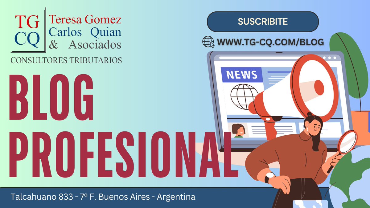 TgcqAsoc's tweet image. Te invitamos a mantenerte actualizado permanentemente con nuestro BLOG PROFESIONAL, donde volcamos periódicamente todas las novedades normativas, jurisprudenciales y el análisis profesional de los temas más relevantes en materia tributaria, fiscal y legal. tg-cq.com/blog
