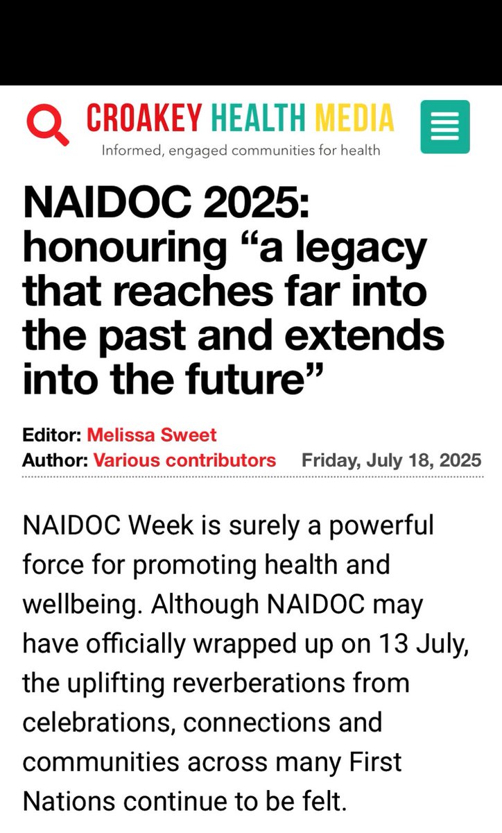 BronFredericks's tweet image. Thank you to the people who contributed to this NAIDOC round up in @CroakeyNews - croakey.org/naidoc-2025-ho…. #NAIDOC #NAIDOC2025 #NAIDOC25