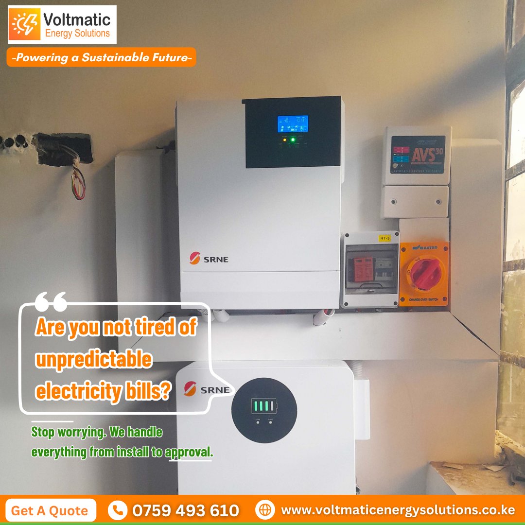 voltmaticenergy's tweet image. Tired of the constant shock that comes with every electricity bill?
With solar power, you lock in your energy costs, enjoy reliable power even during blackouts, and say goodbye to the stress of rising tariffs.
Take control of your energy future—clean, predictable, and…