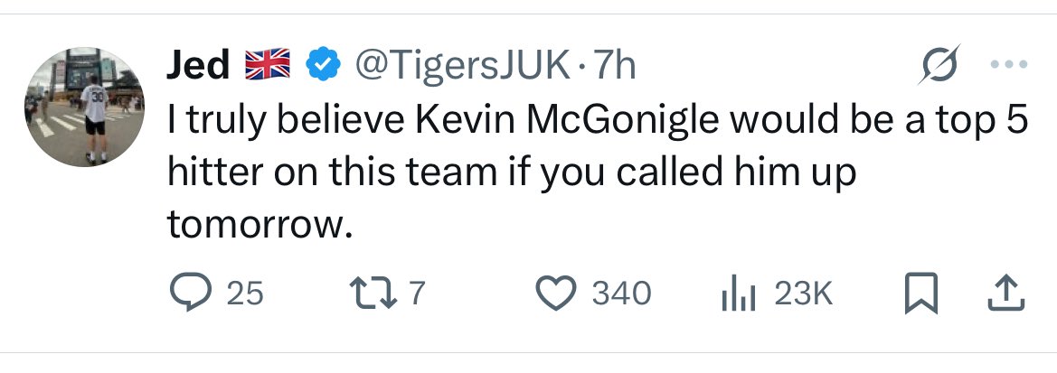 SpartanFourLife's tweet image. McGonigle may be a great hitter one day but he is not ready to be a top 5 hitter tomorrow. There’s a reason he is in AA. You can say the same as Max Clark. Stop putting the hope for the future on them today, the Tigers need someone like Suarez bc he’s already a good hitter in MLB