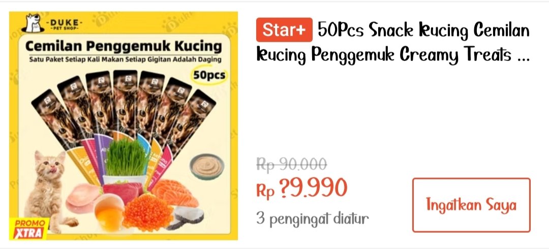 shopingyukkk's tweet image. &amp;gt;&amp;gt; Snack kucing s.shopee.co.id/9UqgEDetFs

#snackucing #makanankucing