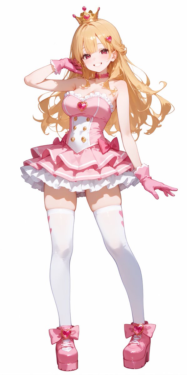 AI_Kei75's tweet image. 【🩷ハートのプリンセス👑】
✨新作の衣装プロンプトです🤗
✨ハートと王冠をモチーフにしたドレス👗
✨SDXL/Pony/Illustrious対応
【生成しやすさ】
・SDXL系モデル⇒★☆☆☆☆
・Pony系モデル⇒★★☆☆☆
・Illustrious系モデル⇒★★☆☆☆
※プロンプト=1枚目のALT欄
#Kei_prompt