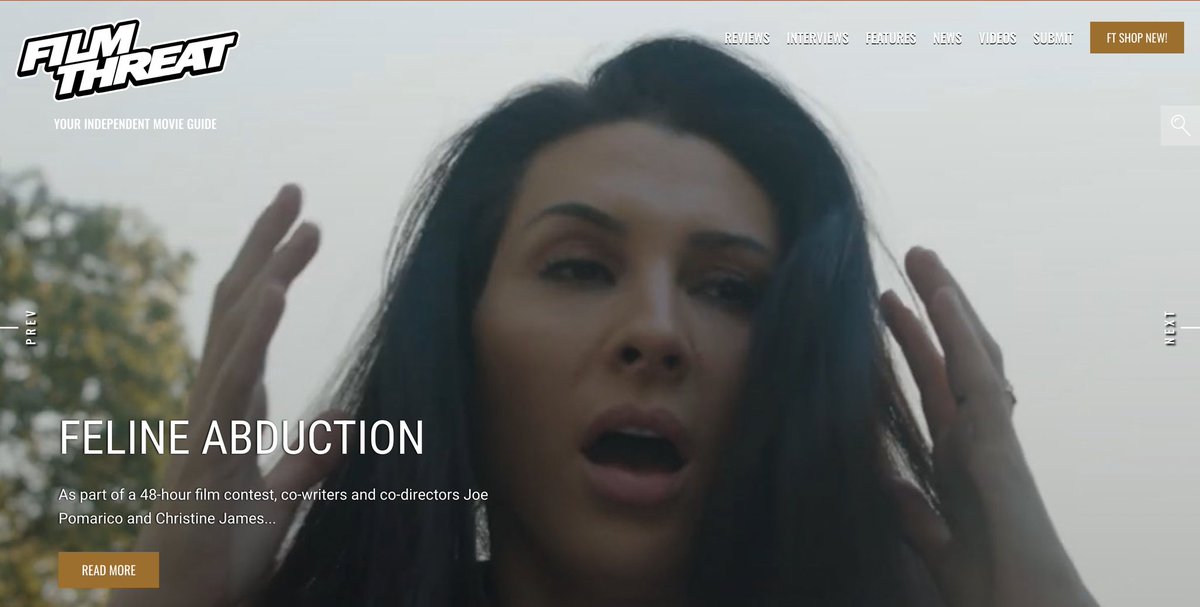 FilmThreat's tweet image. “…Ms. Kakinbols, a cat lady whose cat, Puffin, has gone missing.” Alan Ng sits back and enjoys the ride Feline Abduction takes him on.
filmthreat.com/reviews/feline… #SupportIndieFilm #FelineAbduction #Comedy #Short