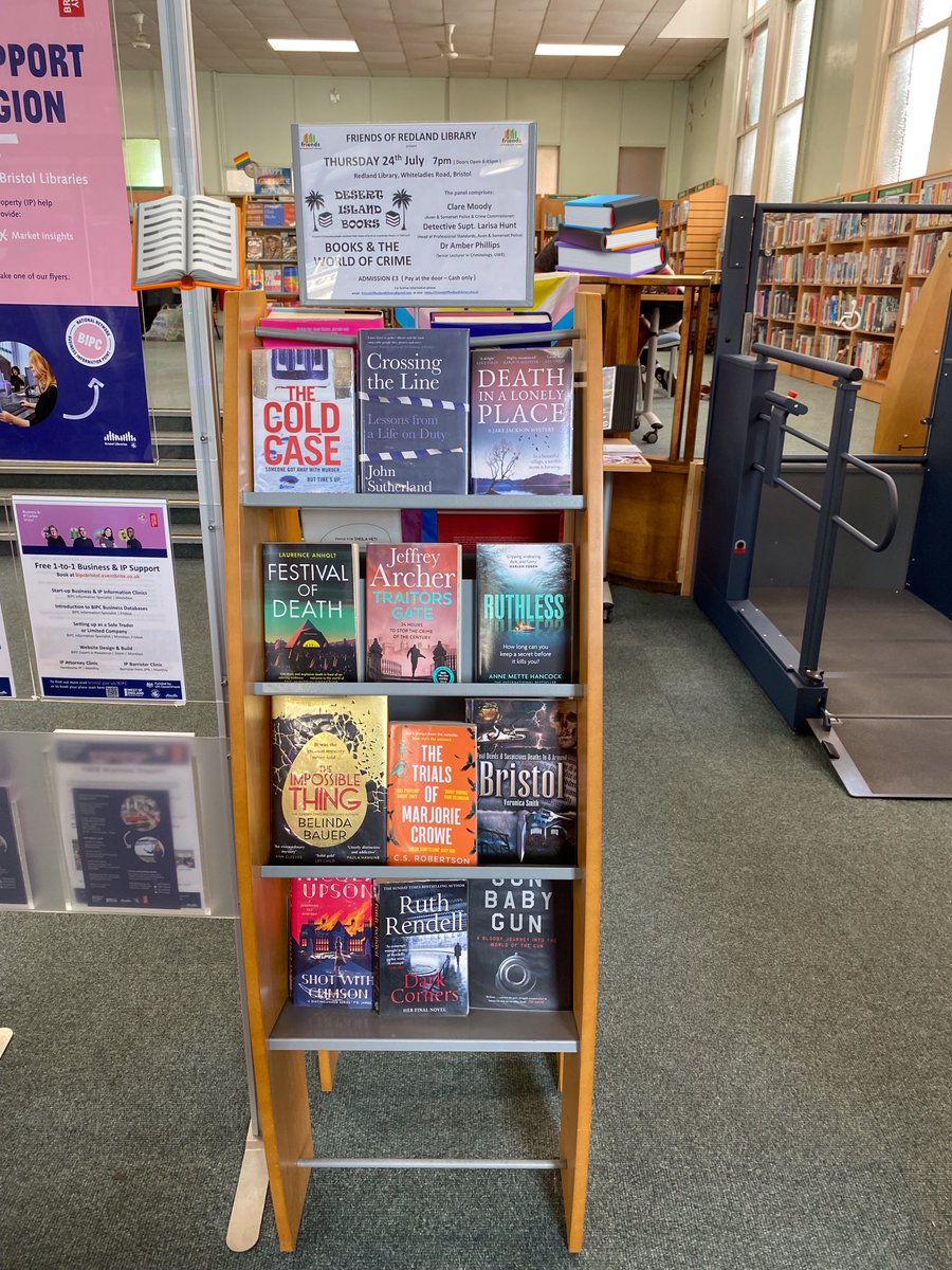 Redland Library Events (@redlandlibevent) on Twitter photo Thank you our Redland Library staff for this book display
π Thursday 24th July 7pm (Doors open 6:45pm)
π Desert Island Books - Books & the World of Crime
π #RedlandLibrary #Bristol
π Admission Β£3 (Pay at the door - Cash only)
<a href="/FORedlandLib/">Friends of Redland Library</a> <a href="/BristolLibrary/">Bristol Libraries</a> Thank you our Redland Library staff for this book display
π Thursday 24th July 7pm (Doors open 6:45pm)
π Desert Island Books - Books & the World of Crime
π #RedlandLibrary #Bristol
π Admission Β£3 (Pay at the door - Cash only)
<a href="/FORedlandLib/">Friends of Redland Library</a> <a href="/BristolLibrary/">Bristol Libraries</a>