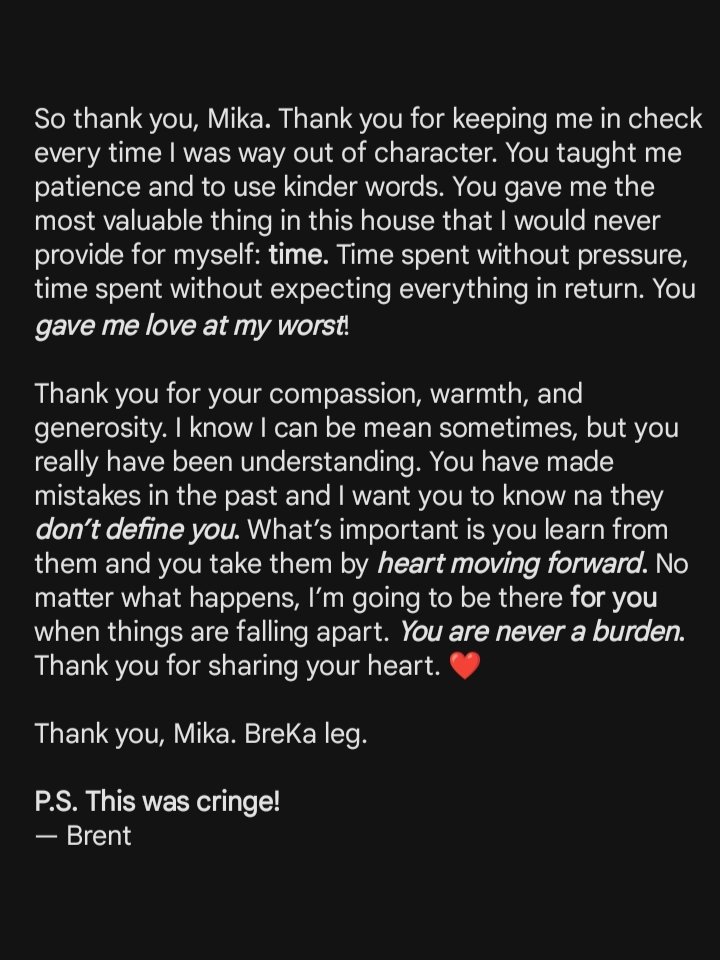 brentianalune's tweet image. mikbrent&apos;s letters reveal the courage to stay when life gets heavy. they remind us real love means showing up, carrying the weight together, &amp;amp; choosing kindness even when the world forgets how. in the end, it’s not the world that saves us, but the people who stay when it doesn’t.