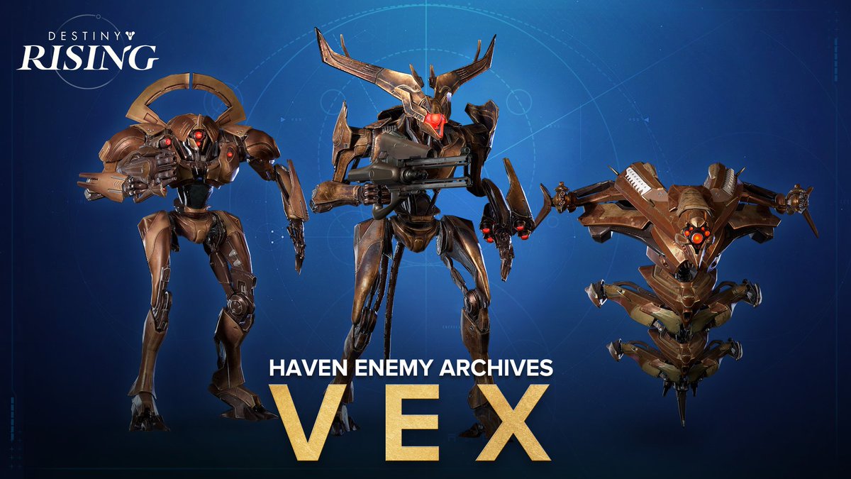 _DestinyRising's tweet image. 🔮Haven Enemy Archives - Vex
Machines older than stars💫, the Vex are a collective mind driven solely by purpose.
Their calculations reshape entire planets, and bend time itself.
⏳The reason for their arrival on Earth remains a mystery, but one thing is certain: their…