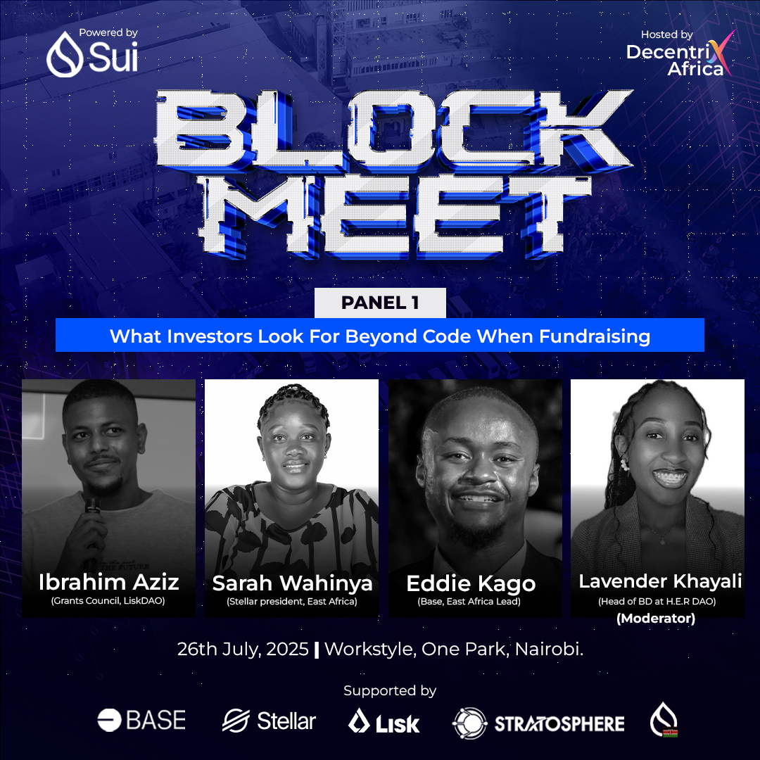 DecentrixAfrica's tweet image. What Are Investors Really Looking For in Web3?
You’ve got a great idea. Maybe even a working product. But is that enough?
At BlockMeet Ke, we’re putting the tough questions on the table with our featured investor panel:
“What Investors Look For Beyond Code When Fundraising”…