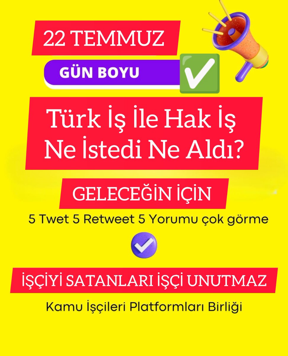 KAMU EMEKÇİLERİ SORUYOR?
TürkişHakiş İşçiyiSattı mı?

Kamu Çerçeve Protokolü (KÇP), işçinin temel yaşam hakkını doğrudan etkileyen kritik bir belgedir. 

Bu nedenle KÇP’nin tavizsiz ve işçilerin haklarını tam anlamıyla güvence altına alacak biçimde olmalıdır