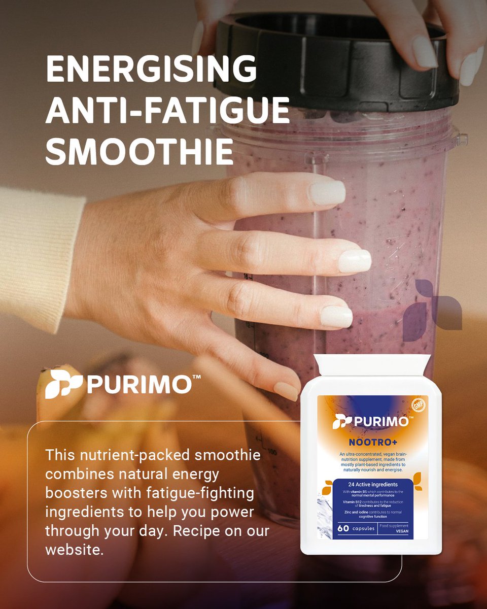 PurimoSupps's tweet image. This energising smoothie recipe combines antioxidant-rich berries, creamy yoghurt, and two capsules of our Nootro+ nootropic supplement.

purimosupplements.com/energising-smo…

#Purimo #Supplements #NootropicStack #BrainFuel #FocusEnhancer