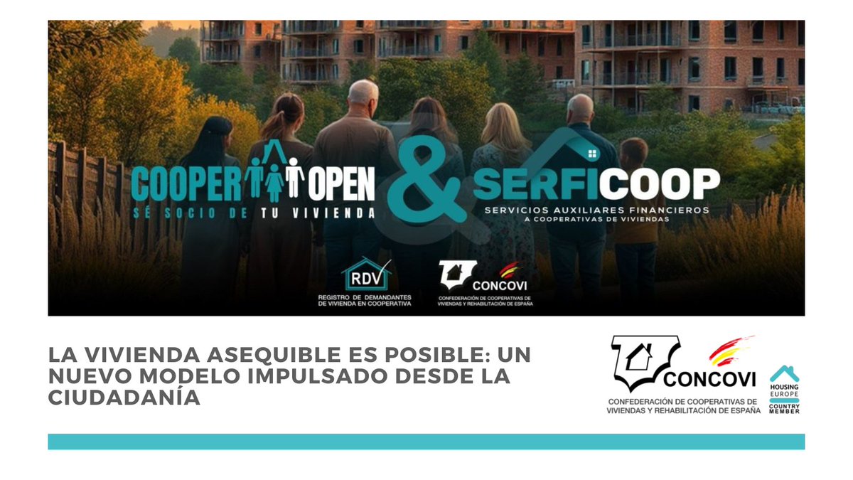 CONCOVI (@concovi_espana) on Twitter photo 🏘️ La #viviendaasequible es posible. Desde #CONCOVI impulsamos un modelo donde la ciudadanía lidera el cambio:
📌 <a href="/cooperactivate/">CooperOpen.org / Cooperactivate.org</a>: +20.000 apoyos por una vivienda digna
📌 #SERFICOOP: +4M€ movilizados en 3 meses
#ViviendaCooperativa
f.mtr.cool/stwmminkwd 🏘️ La #viviendaasequible es posible. Desde #CONCOVI impulsamos un modelo donde la ciudadanía lidera el cambio:
📌 <a href="/cooperactivate/">CooperOpen.org / Cooperactivate.org</a>: +20.000 apoyos por una vivienda digna
📌 #SERFICOOP: +4M€ movilizados en 3 meses
#ViviendaCooperativa
f.mtr.cool/stwmminkwd