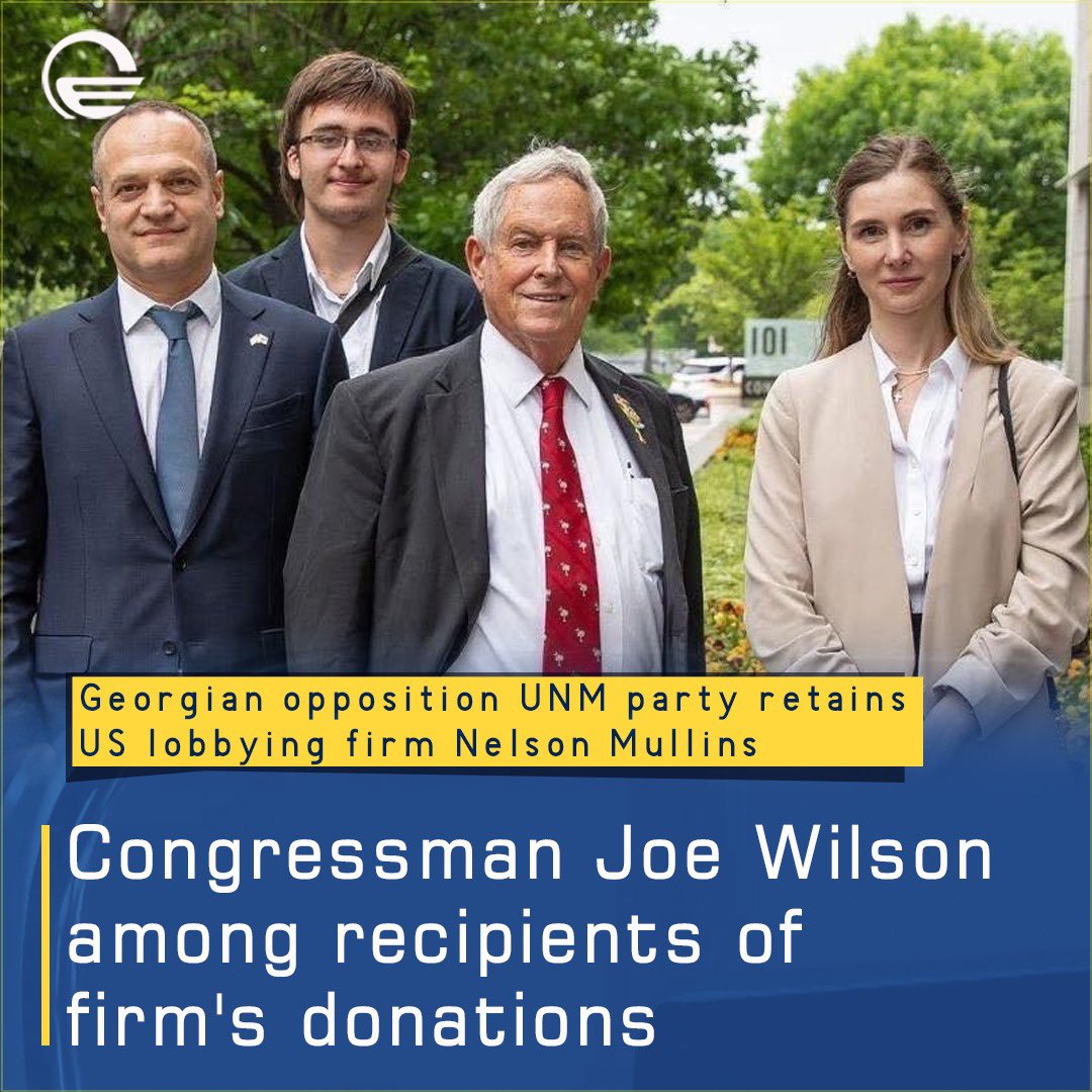 tv_imedi's tweet image. Georgian opposition UNM party retains US lobbying firm Nelson Mullins - Congressman Joe Wilson among recipients of firm's donations
