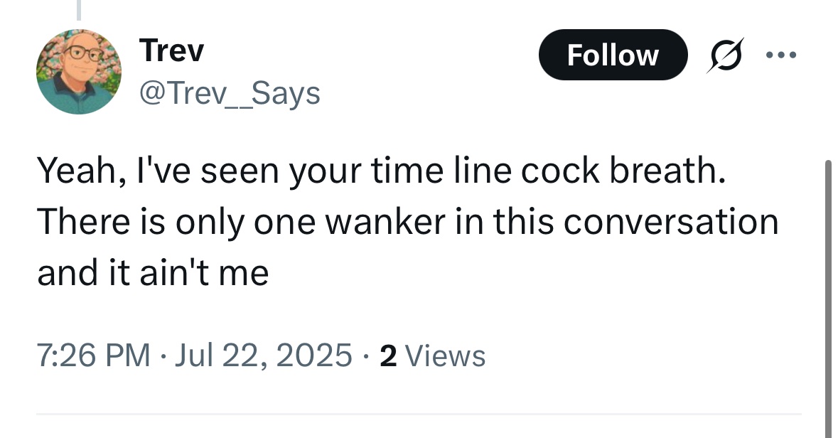 MareeSolaris's tweet image. Shame, it was fun while it lasted a whole 2 and a half minutes. Are you also 2 strokes in the sack, Trev? ๐คญ๐ช