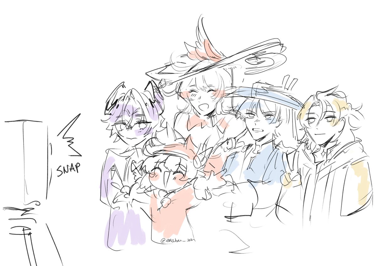 Erabu_san's tweet image. quick sketch of whatever they are !!!!!!
#GenshinImpact
