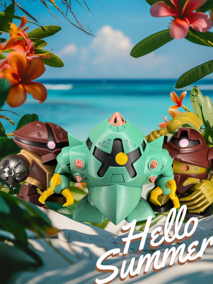 1日乗り遅れましたが、ちびっ子水泳部はお好きですか(´・ω・｀)､私は好きです(*´ω`*)､今年の夏は暑いですね、皆様、体調管理には注意してくださいね(* ᴗ͈ˬᴗ͈)”
 #海の日なのでみんなで水泳部上げようぜ 
 #ガンプラ好きと繋がりたい