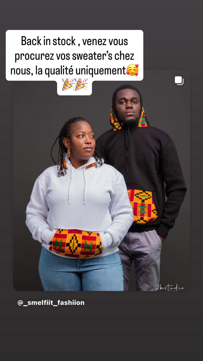 DiarayeSMELFiT's tweet photo. Hello la famille , les articles de chez #smelfitfashion sont de retour 🎉🎉🎉
 C’est la periode de la petite fraicheur en Guinée so venez vous procurez vos sweat_capuche 😘 

Ps: la qualité est induscutable if you know u know😉

#dmouvert #waxaddict #sweatcapuche #fashionstyle https://t.co/dNJETAMRfT