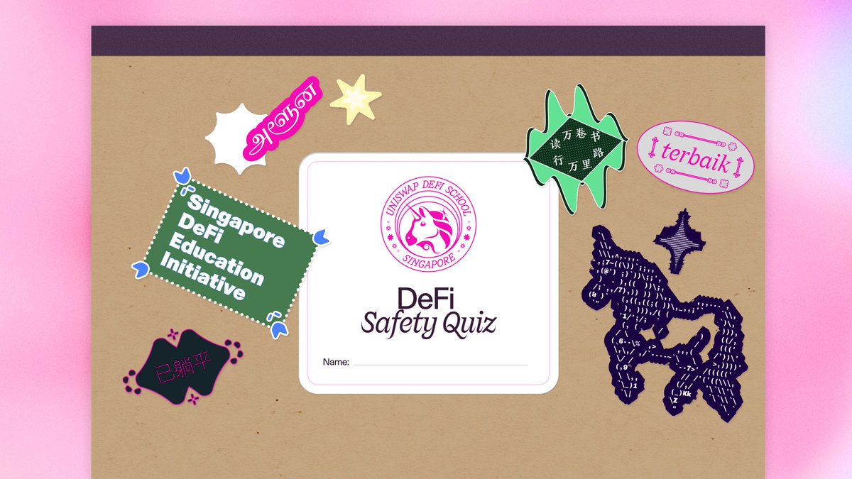 We have teamed up with @uniswap for their DeFi Safety Quiz initiative in Singapore 🇸🇬

The quiz educates users about on-chain safety—no signup, email, or wallet needed.

Complete the quiz for a chance to attend an offline graduation party in Singapore.

Take the quiz here 👇