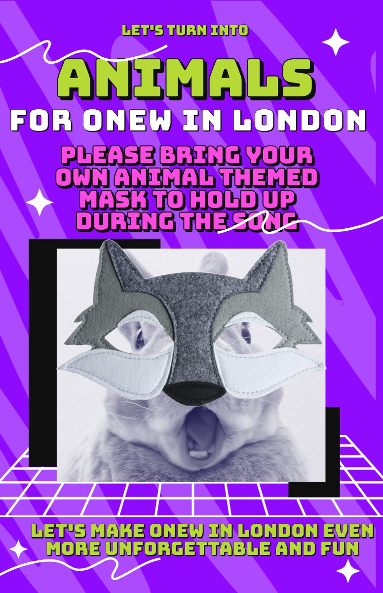 SHINeeIsTheWay's tweet image. So because I can’t be normal for one minute, I have come up with this silly, inexpensive idea to make Onew&apos;s time in London even more fun! Make or buy your own animal themed face mask and get your inner animal out and loud for our Onew ✨! #ONEW_PERCENT #ONEW #OnewInLondon