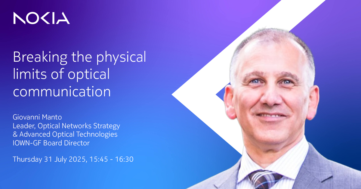 Nokia for CSPs (@nokianetworks) on Twitter photo Next week at <a href="/COMNEXT_japan/">COMNEXT-次世代通信技術&ソリューション展-</a>, Nokia’s Giovanni Manto will give a special lecture on the future of optical network scalability, from emerging optical fiber types to possibilities for technology implementation.
Learn more and register here: nokia.ly/46Ju3oA
#COMNEXT2025 Next week at <a href="/COMNEXT_japan/">COMNEXT-次世代通信技術&ソリューション展-</a>, Nokia’s Giovanni Manto will give a special lecture on the future of optical network scalability, from emerging optical fiber types to possibilities for technology implementation.
Learn more and register here: nokia.ly/46Ju3oA
#COMNEXT2025