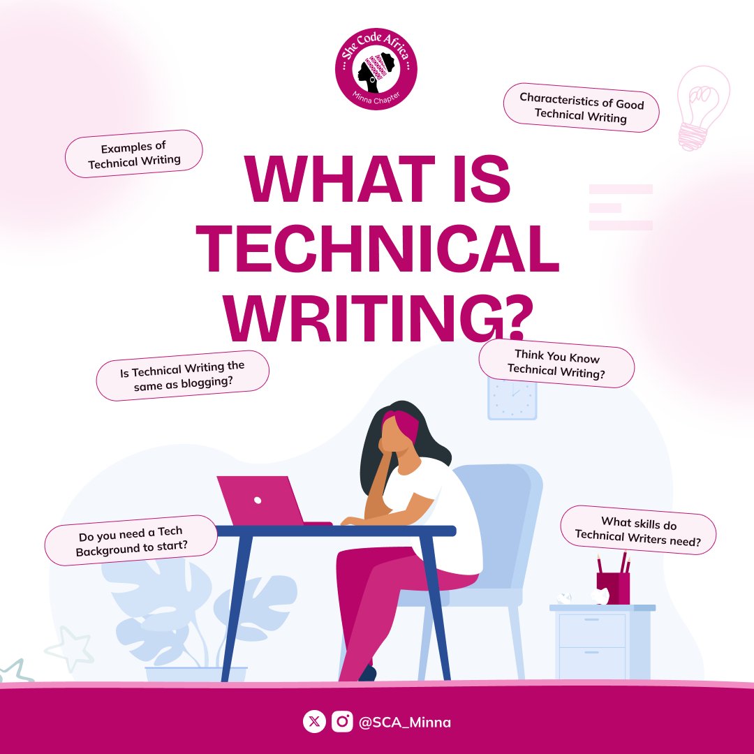 SCA_Minna's tweet photo. What is Technical Writing?
https://t.co/beXr3r96ML

#writeitaugust https://t.co/7xNzoLMGNw