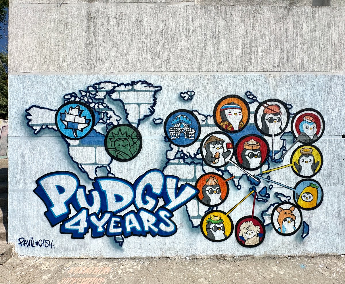basedPavel's tweet image. What a day, what a day!
First of all i wanna thank @pudgypenguins team for everything what they are doing!
Sorry in advance, that not all sub-communities on my street art, but it's not the last one!
Yes, im more then simple happy to be part of PP community, my way has been…