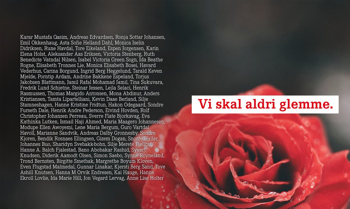 dielinkeberlin's tweet image. Wir vergessen nicht: Im Gedenken an die 77 Menschen, die heute vor 14 Jahren, am 22. Juli 2011 in Oslo und auf der Insel #Utøya von einem Rechtsterroristen ermordet wurden 🌹Wir trauern, wir erinnern. Wir kämpfen weiter jeden Tag für eine menschliche Gesellschaft.