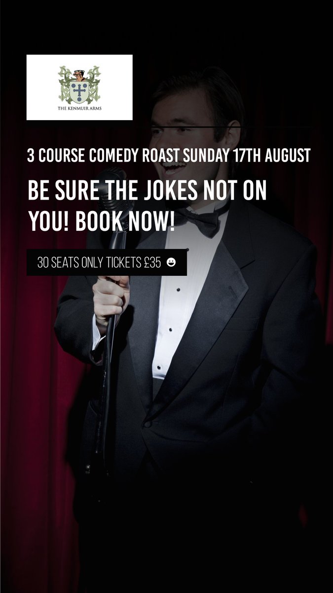 KenmuirArms's tweet photo. The best of Scottish Comedy with Sunday Roast. #ribtickling #comedyroast #comedy #roastbeef #sundayclub https://t.co/fpwiaBMo4N