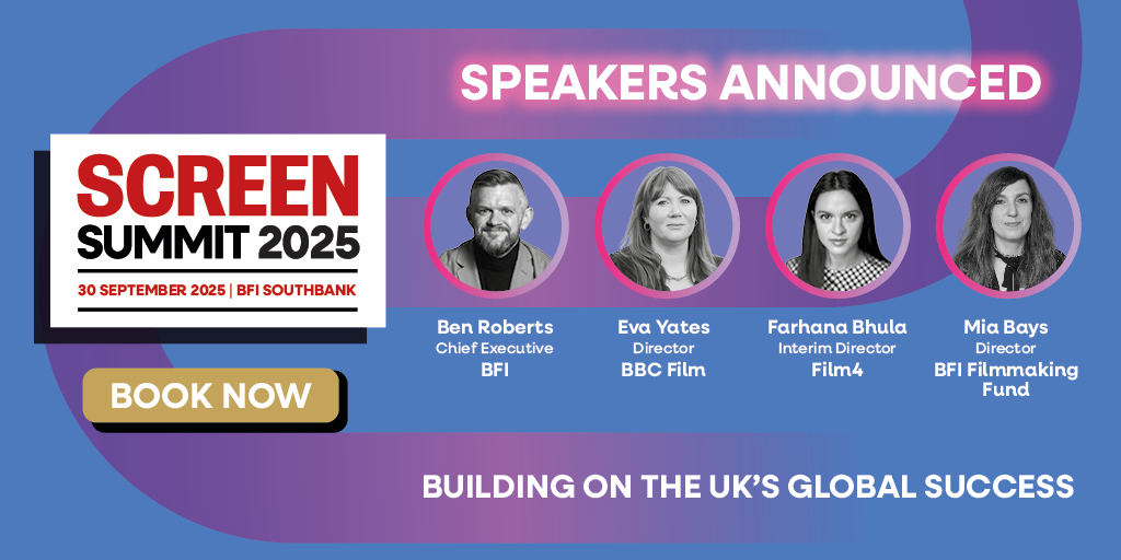 Screendaily's tweet image. 🚨 Super Early Bird ticket offer for #ScreenSummit25 ends this Friday!
With our first 4 speakers announced from @BFI, @BBCFilm & @Film4 it's already shaping up to be an unmissable day of sessions!
Topics on the day will cover:
🎬 Trailblazing: leading UK producers on carving…